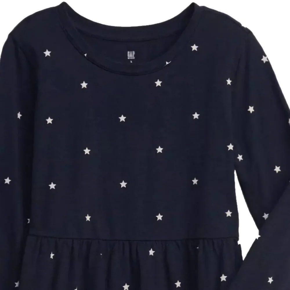 GAP Starry Night Girls School Dress Navy White Polka-dot Stars MED 8-9yrs NWT